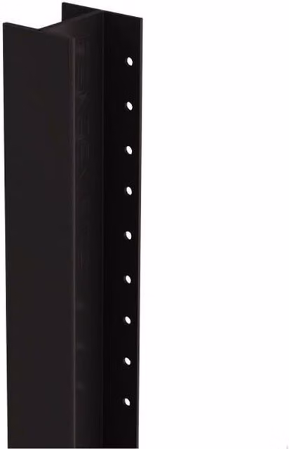 Durapost Classic Black Metal Fence Post, Pack of 2, Rectangular Galvanised Steel, H: 3.0 m, W: 48 mm