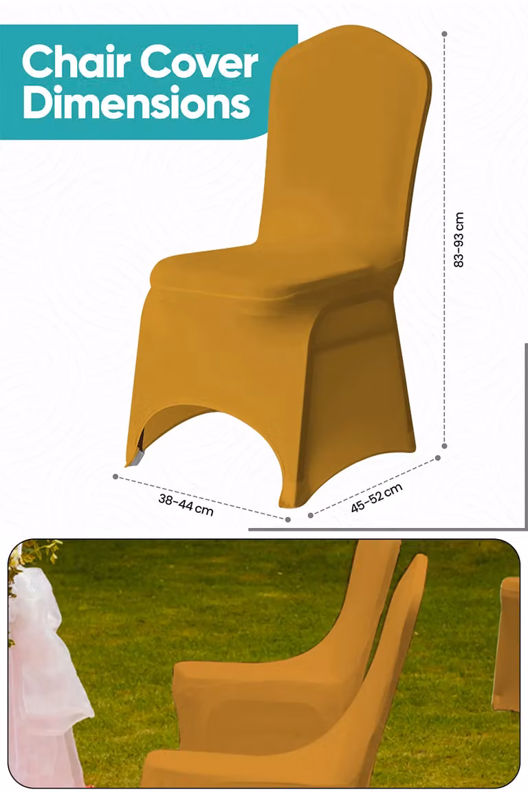 Neel Blue 10-Piece Metallic Gold Spandex Arched Front Dining Chair Slipcovers, Stretchable and Washable Fabric