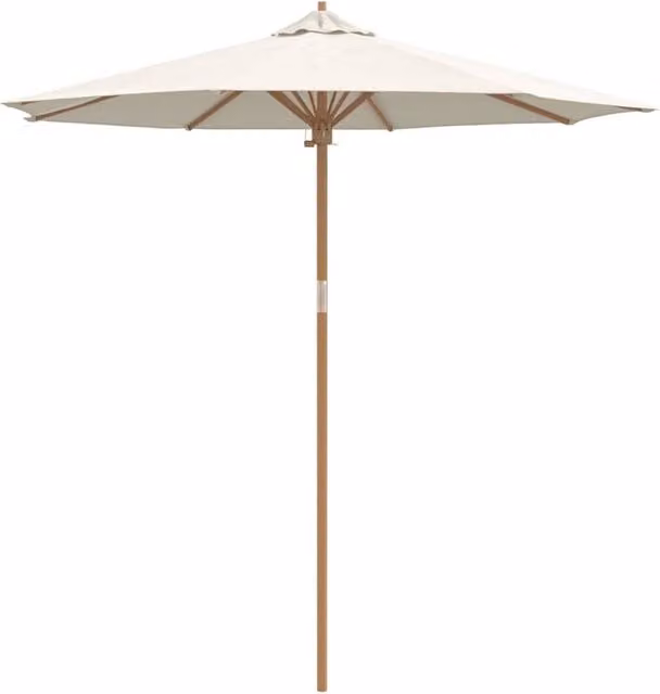 Berkfield Home Garden Bamboo Parasol in White, W/D: 240 x 260 cm