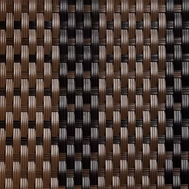 Primrose Artificial Rattan Weave Balcony Screening in Brown and Black Stripe