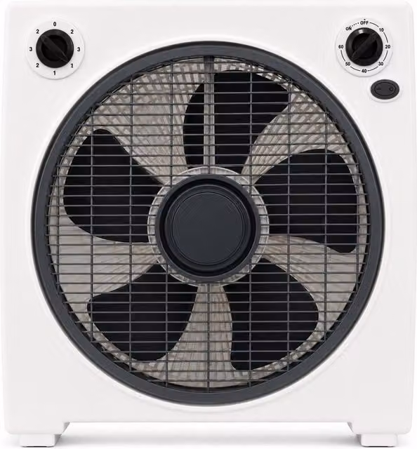 MantraRaj 12 inch Oscillating 3 Speed Compact Table Fan with Timer, White