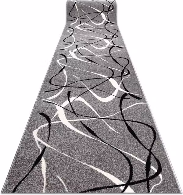 RugsX Silver Choco Abstract Runner in Grey, W/D: 60 x 320 cm