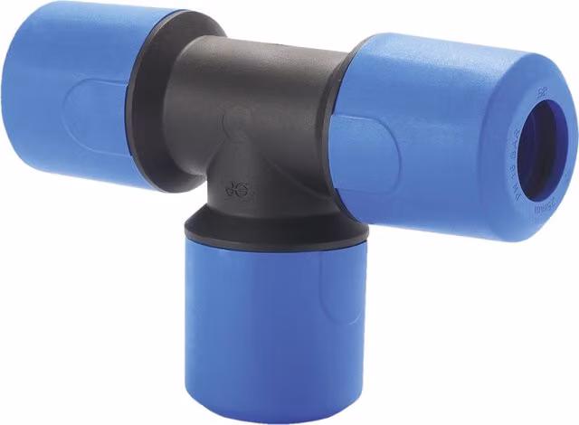 John Guest Speedfit MDPE Blue Equal Tee 25mm UG202B (Pack of 2) - Grey