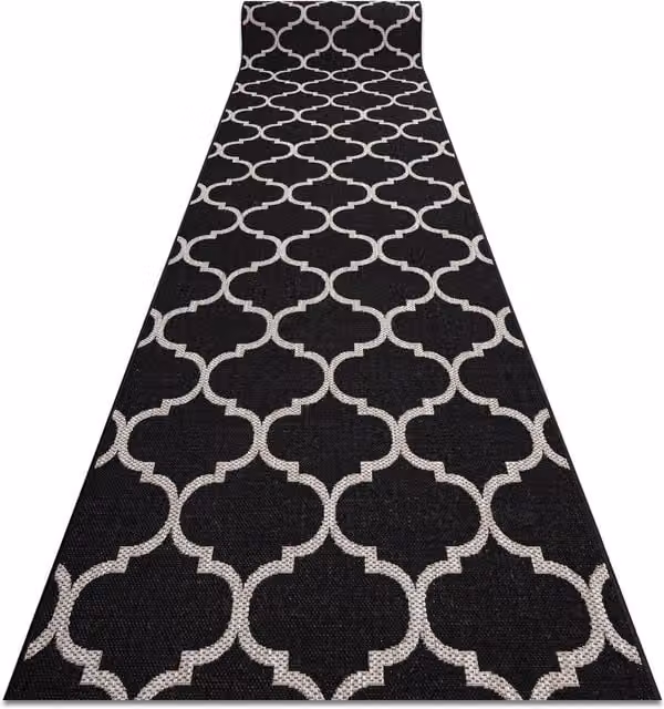 RugsX Floorlux Sisal Runner in Black, W: 70 cm, L: 200 cm
