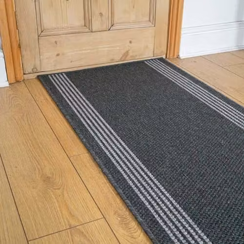 runrug Loop Pile Hallway Runner Rug in Grey, W/D/H: 66 x 180 x 0.5 cm