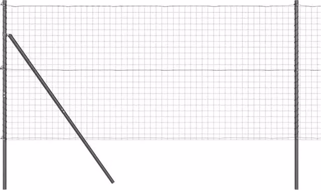 Berkfield Home Euro Fence with 7 Posts, Grey Galvanised Steel, W: 10 m, H: 1.4 m