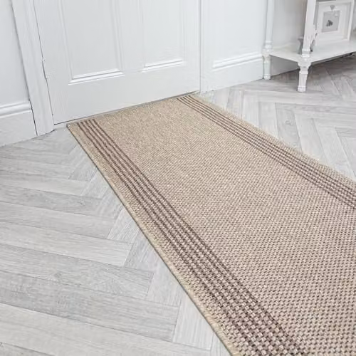 runrug Loop Pile Hallway Runner Rug in Beige, W/D/H: 66 x 270 x 0.5 cm