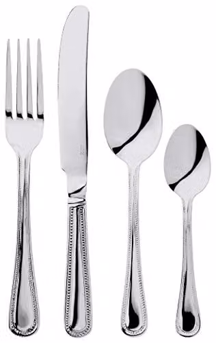 Judge Bead 24-Piece Stainless Steel Cutlery Set in Silver, Service for 6