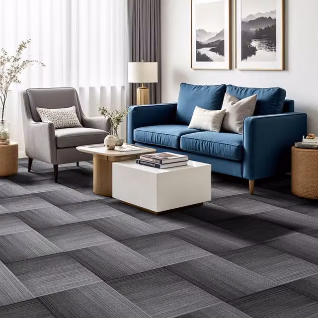 Lifeideas 20-Pack Modern Polypropylene Gradient Carpet Tiles in Grey