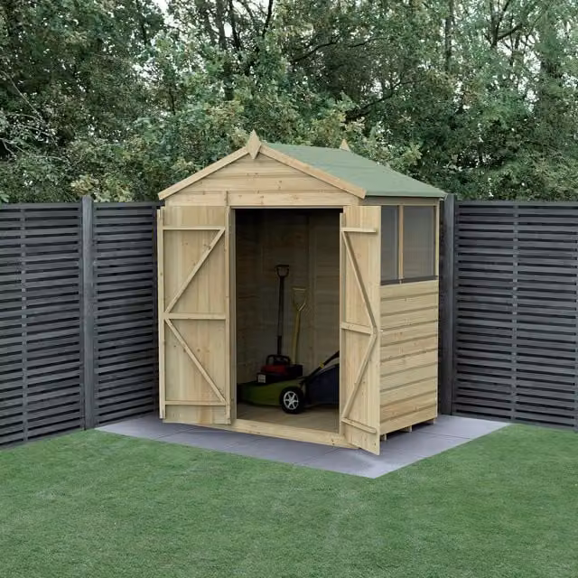Beckwood Apex Gable Wooden Shed in Brown, W: 182.88 cm, D: 120 cm, H: 167 cm