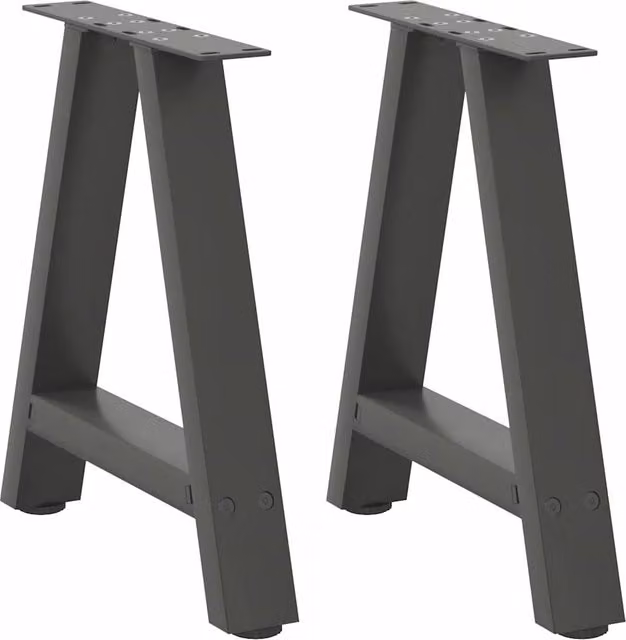 Berkfield Home A-Shaped Steel Coffee Table Legs, 2 Pieces, Anthracite and Black, H: 42-43 cm x W: 38 cm