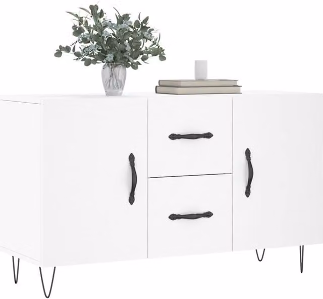 Berkfield Home White Modern Sideboard, W/D/H: 100 x 36 x 60 cm