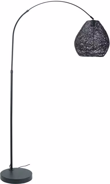 ValueLights Louis Modern Floor Lamp with Black Paper Shade, H 180 x W 33 x D 33 cm