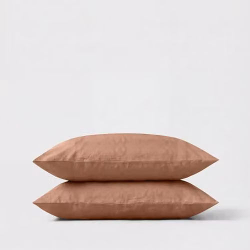 Bedable 300 Thread Count Cotton Percale Pillowcase Pair in Pink or Brown