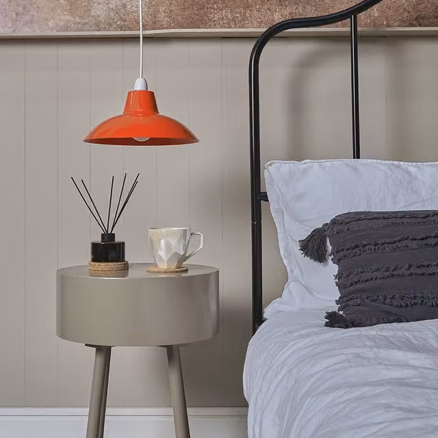 ValueLights Pair of Red Retro Style Metal Dome Easy Fit Ceiling Pendant Light Shades