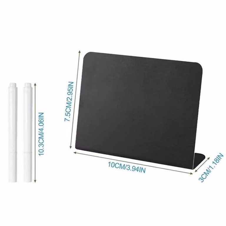 NESTLUNE Small Black Tabletop Mini Chalkboard Signs with 20x+4 Pens