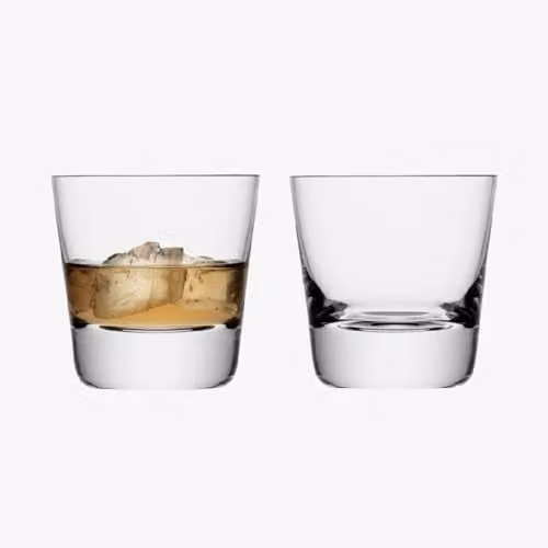 LSA International Madrid Handmade Glass Tumbler, Transparent, 270ml, Set of 2