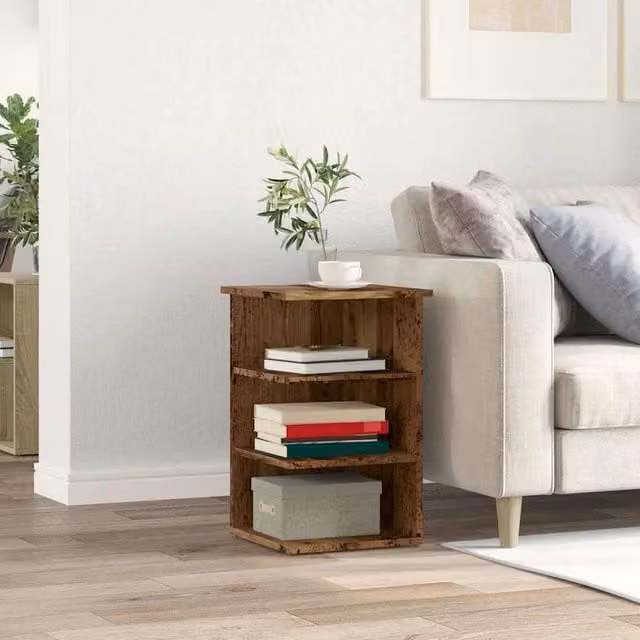 Berkfield Home Rustic Old Wood Sideboard in Brown, W/D/H: 35 x 35 x 55 cm