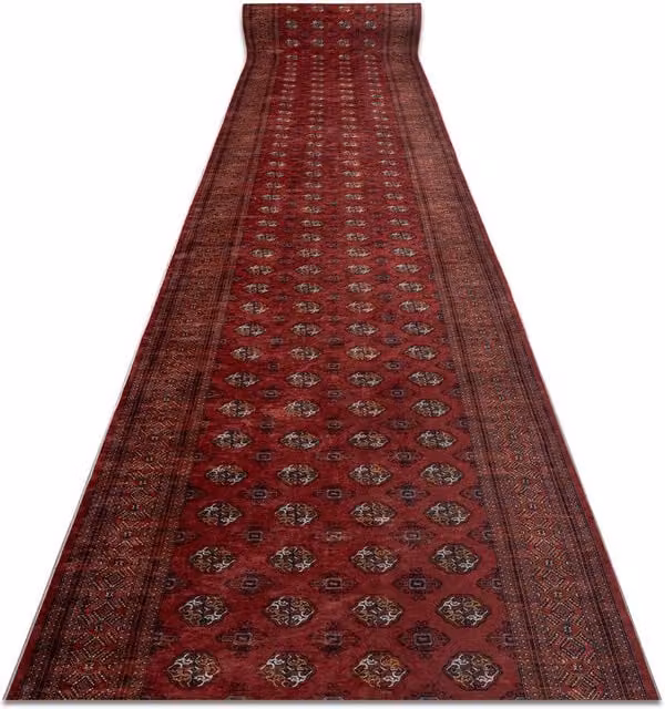 RugsX Lotus Anti-Slip Oriental Runner in Red, W: 60 cm, L: 320 cm