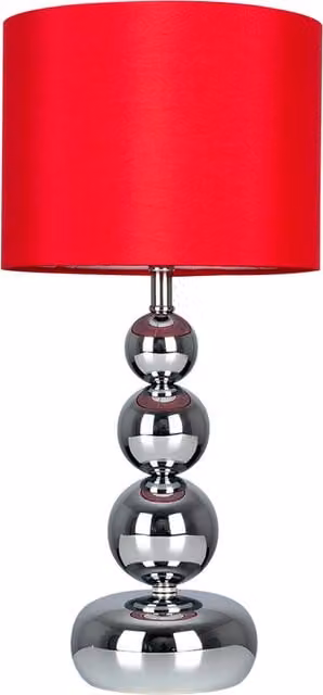 ValueLights Marissa Modern Table Lamp in Chrome and Red