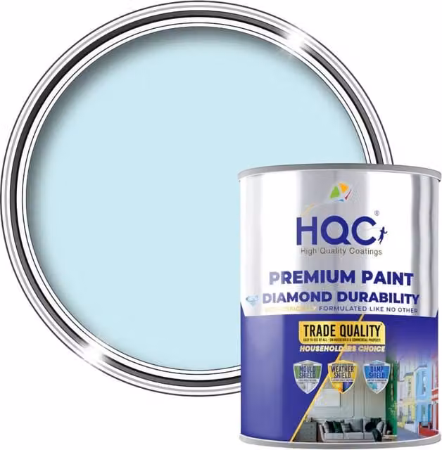 HQC PAINTS Weatherproof Water Based Opaque Garden Wood Paint in Blue, 1 l