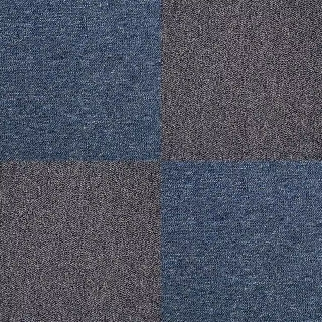 Monstershop 40 Glue Down Carpet Tiles in Storm Blue and Charcoal Black, 10m2