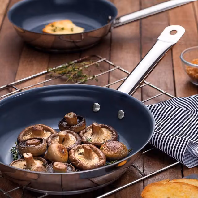 Tramontina Stainless Steel Frying Pan with Ceramic Coating, Grey, 20 cm