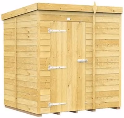 Buttercup Farm Brown Pent Shed with Single Door and No Windows, L147 x W185 x H201 cm