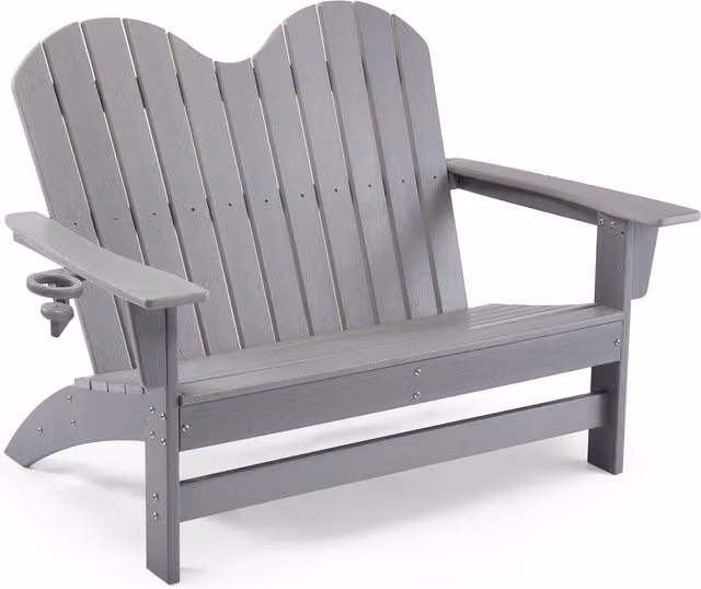 VonHaus Adirondack Garden Love Seat in Grey