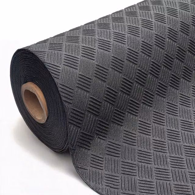 Nicoman Black Industrial 5Bar Rubber Roll Flooring Matting, Width: 170 cm, Length: 9 m