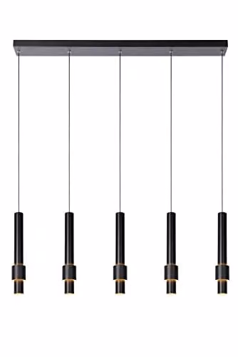 Lucide Margary Dimmable Modern LED Suspended Pendant Light in Black