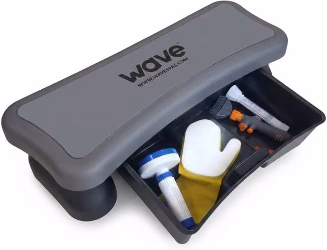 Wave Spas Wave One-Tier Hot Tub Step with Storage Drawer in Grey