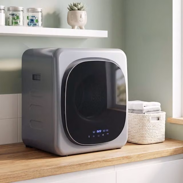 HOMCOM 4kg Vented Tumble Dryer with Disinfect, Deodorise and Smart Mode in Silver Tone