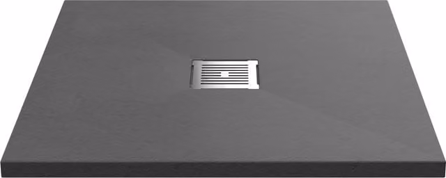 Balterley Slimline Square Mineral Cast Shower Tray in Grey, W/D: 80 x 80 cm