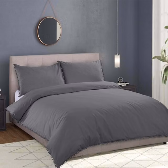 Autograph Grey Plain Modern Duvet Cover, 200 x 200 cm