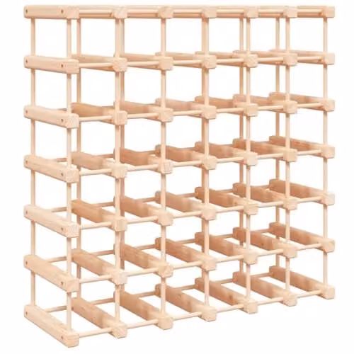 vidaXL Solid Pine Wine Rack for 42 Bottles, Brown, W/D/H: 68.5 x 23 x 68.5 cm