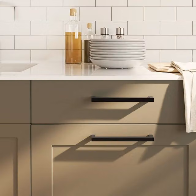 Berkfield Home Matt Black Stainless Steel Bar Cabinet Handles, 10 Pack, Length: 192 mm