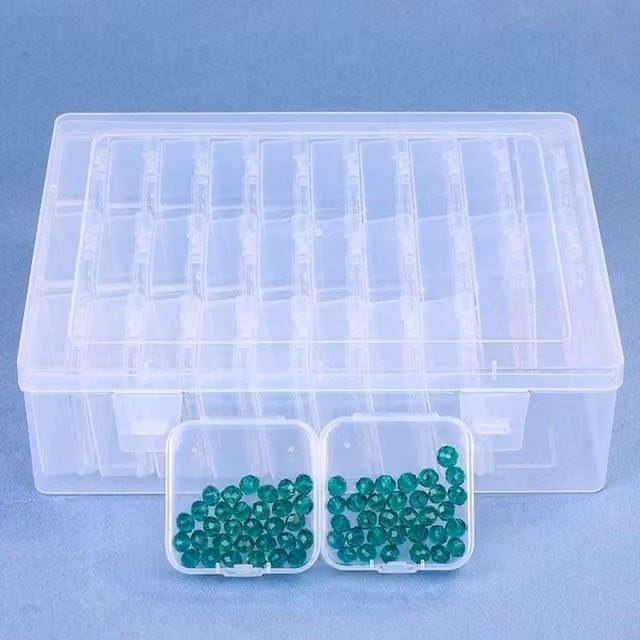 EONLION 30-Piece Transparent Plastic Bead Organizer Box Set with Lids