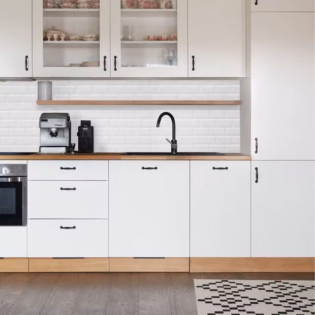 NOVECRAFTO Matte White 3D PVC Wall Panels with Subway Tile Pattern, W: 96 cm, H: 48 cm
