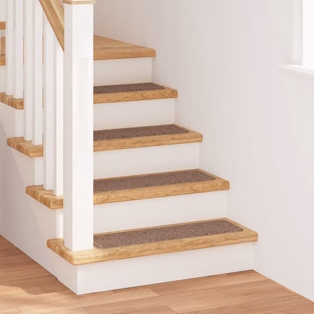 Berkfield Home Non-Slip Stair Mats with Latex Backing, Brown, W: 75 cm, D: 20 cm