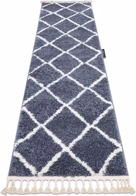 RugsX Berber Geometric Runner in Grey, W/D/H: 70 x 200 cm