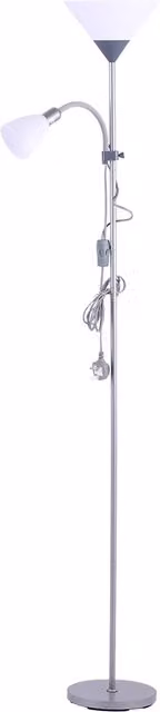 Livingandhome Modern Adjustable Mother Child Torchiere Floor Lamp in Silver Grey