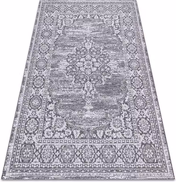 RugsX Loft Grey Flat Weave Oriental Vintage Rug, W: 80 cm, L: 150 cm