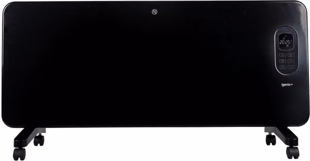 Igenix IG9520BLWIFI Smart Electric Panel Heater, 2000W, Black, with WiFi, App Control, Remote Control and 24hr Timer