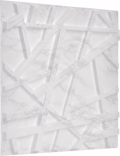 NOVECRAFTO Geometric Line 3D PVC Wall Panels, Grey, W/D/H: 50 x 50 x 0.25 cm