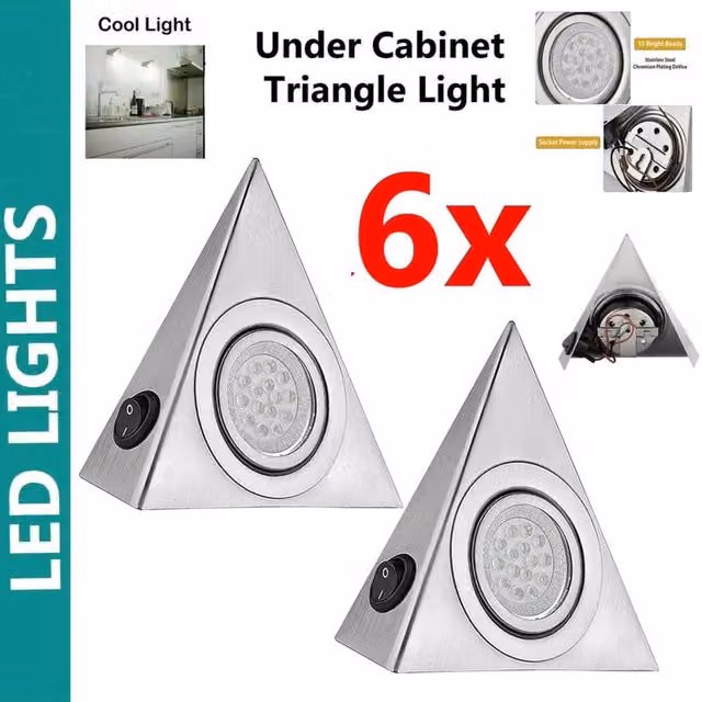 ATEK 6-Pack LED Under Cabinet Lights with Motion Sensor and Dimming Function, Silver