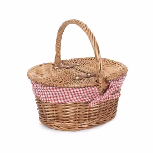 Red Open Weave Childrens Hamper with Handles