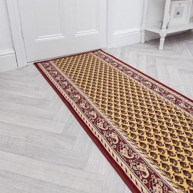 runrug Acni Hallway Runner Rug in Beige, Non-Slip and Hardwearing, W: 100 cm, L: 300 cm