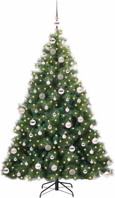 Berkfield Home Realistic Artificial Christmas Tree with 300 LEDs, Green, Height: 180 cm