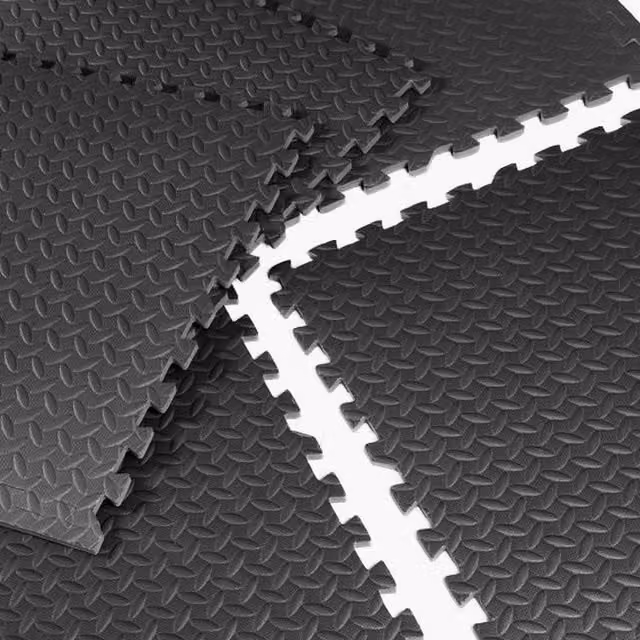 Nicoman Black EVA Foam Sporty Floor Protective Tiles, 16 Pack